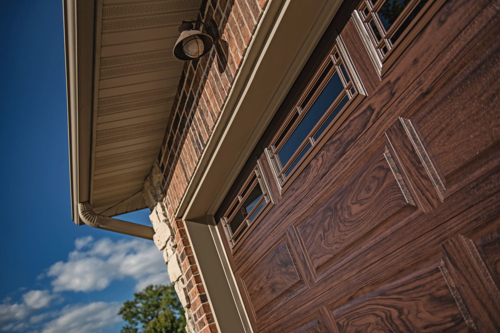 Raised Panel Walnut Wood Accent Garage Door Pdq Door